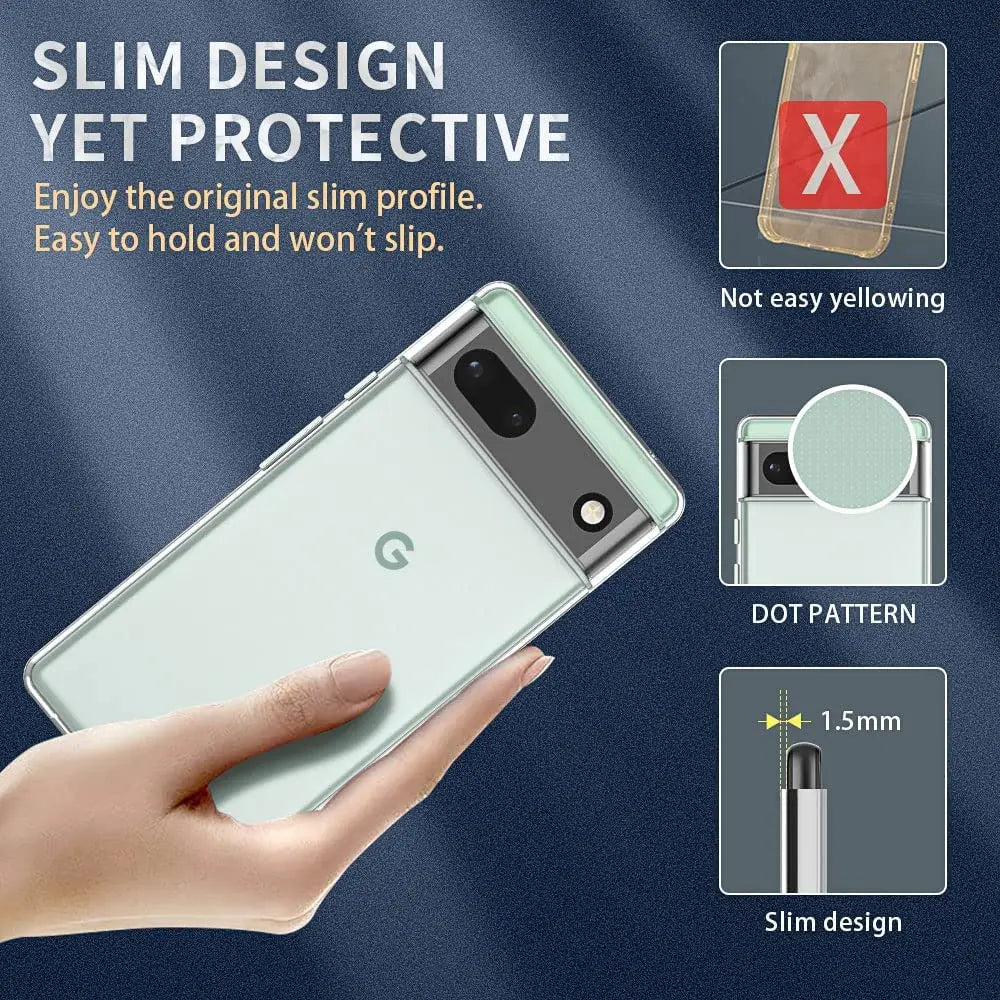 Funda de silicona TPU suave y delgada para Google Pixel